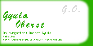 gyula oberst business card